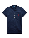RALPH LAUREN WOMEN Slim Fit Stretch Polo Shirt Newport Navy