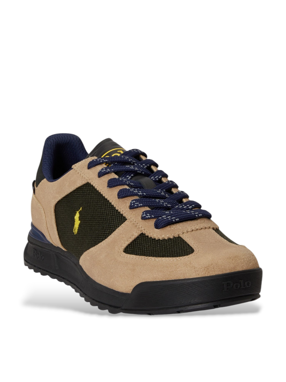 RALPH LAUREN Varick Suede-Panelled Sneakers Estate Olive/Multi
