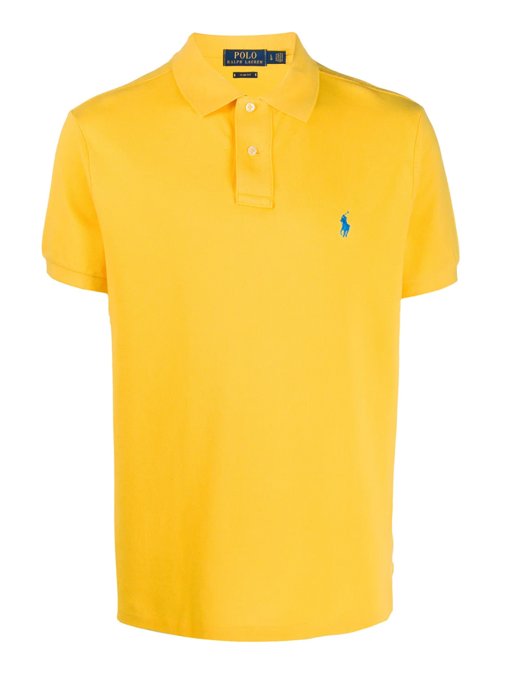 RALPH LAUREN Slim Fit Mesh Polo Shirt Yellow Fin