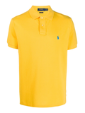 RALPH LAUREN Slim Fit Mesh Polo Shirt Yellow Fin