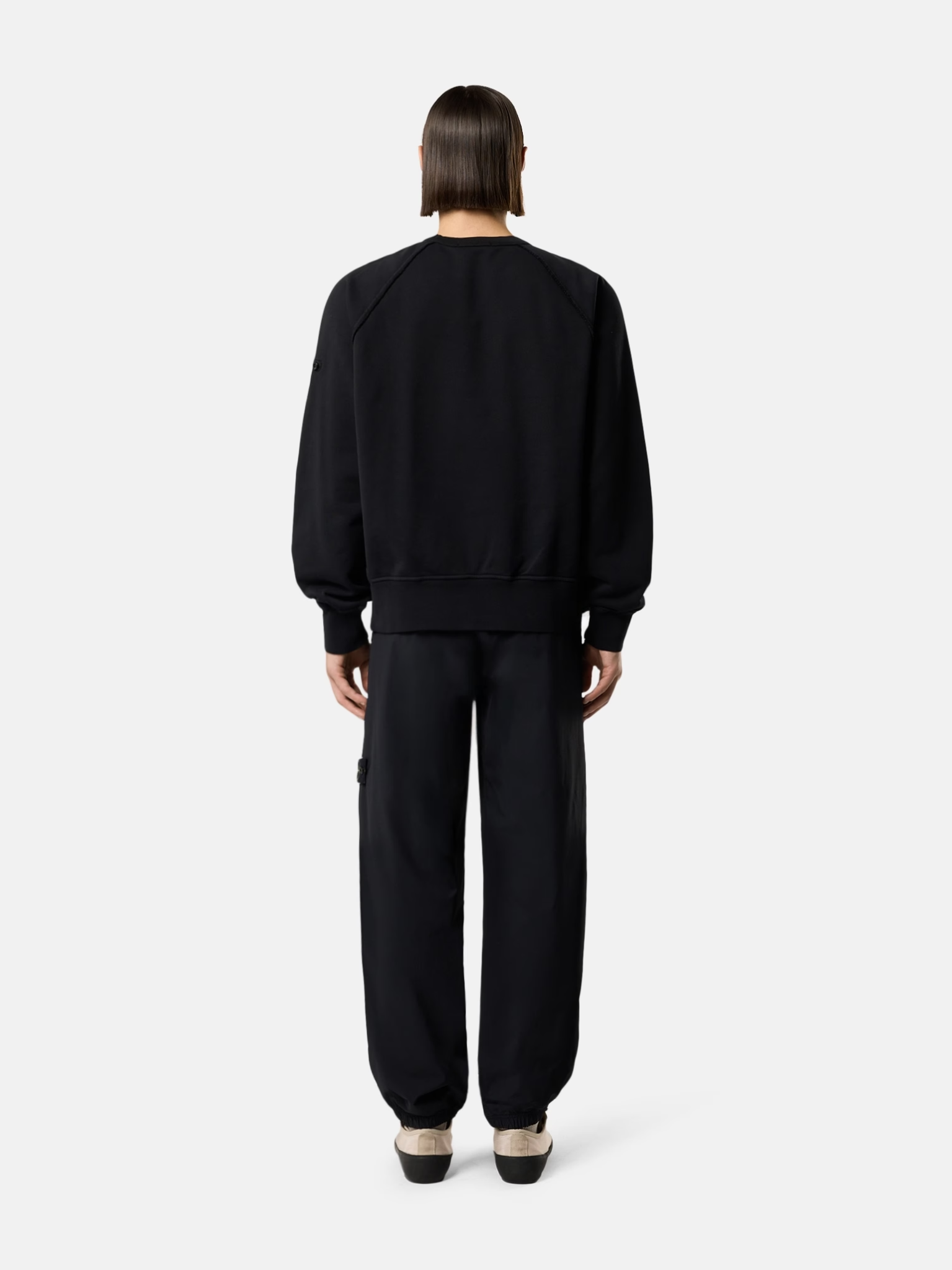 STONE ISLAND Zip Pockets Nylon Tech Fleece Joggers Black