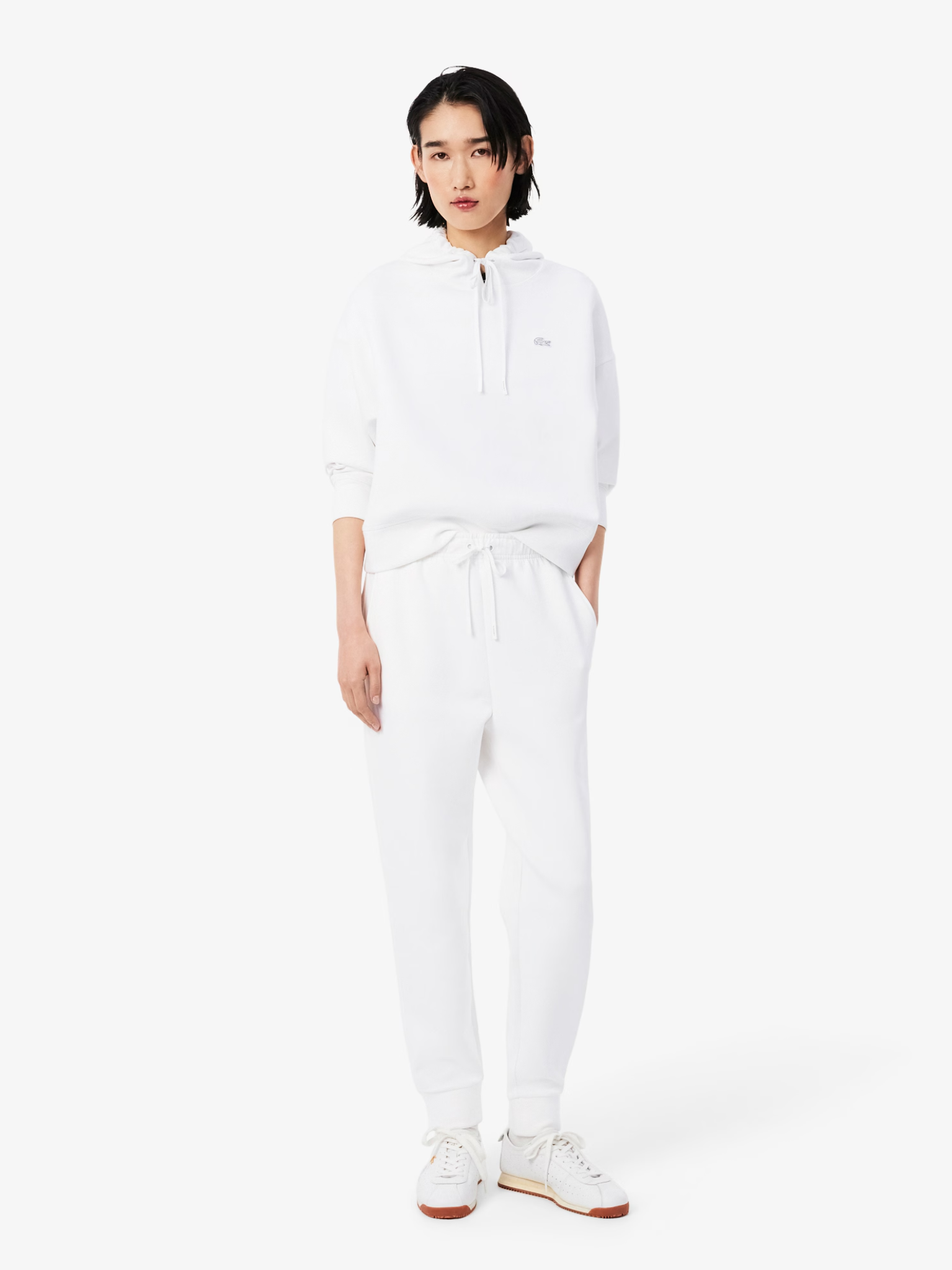 LACOSTE WOMEN Double Face Jersey Sweatpants White