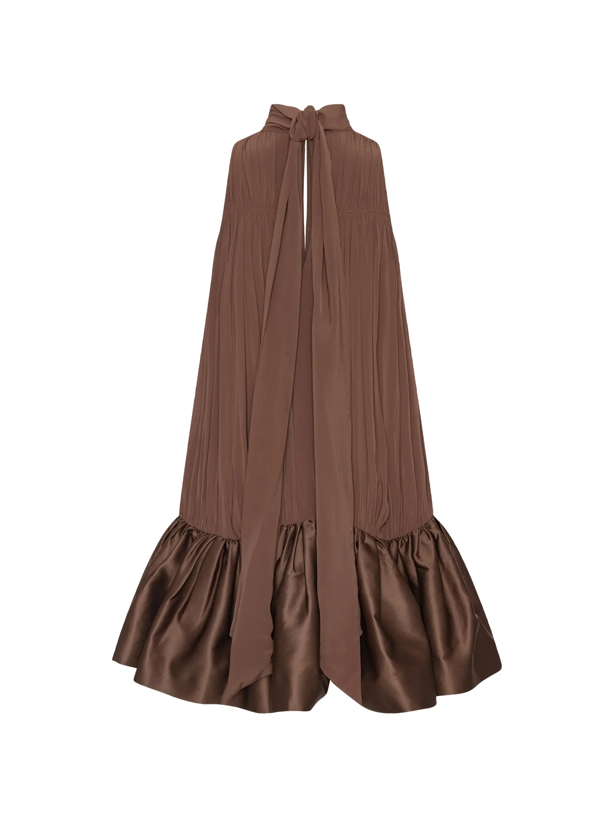 ROTATE BIRGER CHRISTENSEN WOMEN Gathered Mini Dress Dark Brown