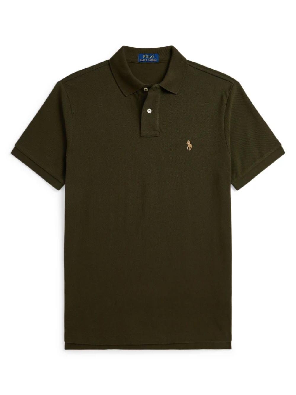 RALPH LAUREN The Iconic Custom Slim Fit Mesh Polo Company Olive