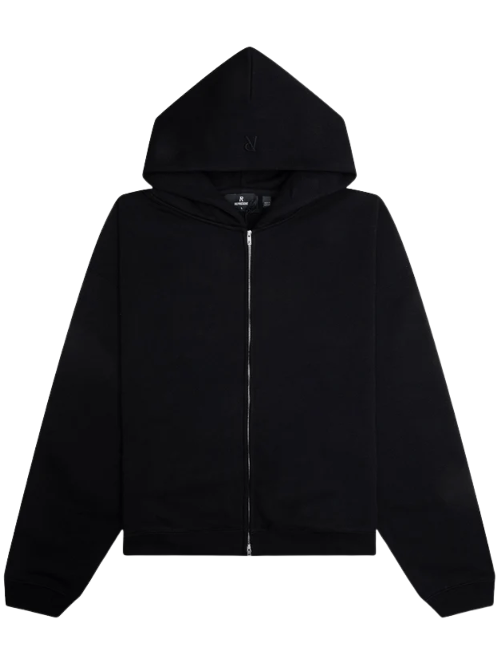 REPRESENT Initial Boxy Oversized Zip Through Hoodie Black