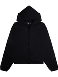 REPRESENT Initial Boxy Oversized Zip Through Hoodie Black