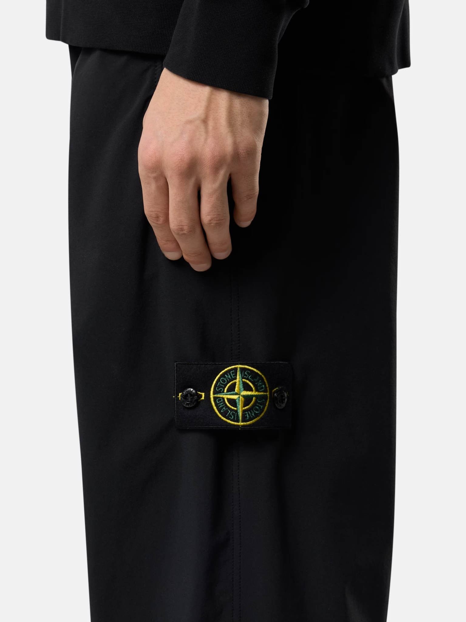 STONE ISLAND Zip Pockets Nylon Tech Fleece Joggers Black