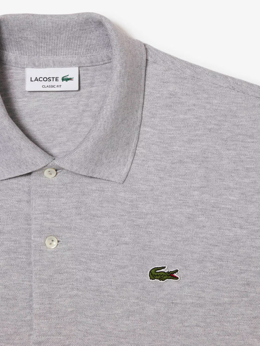 LACOSTE Classic Fit Long Sleeved L.12.12 Polo Shirt Grey