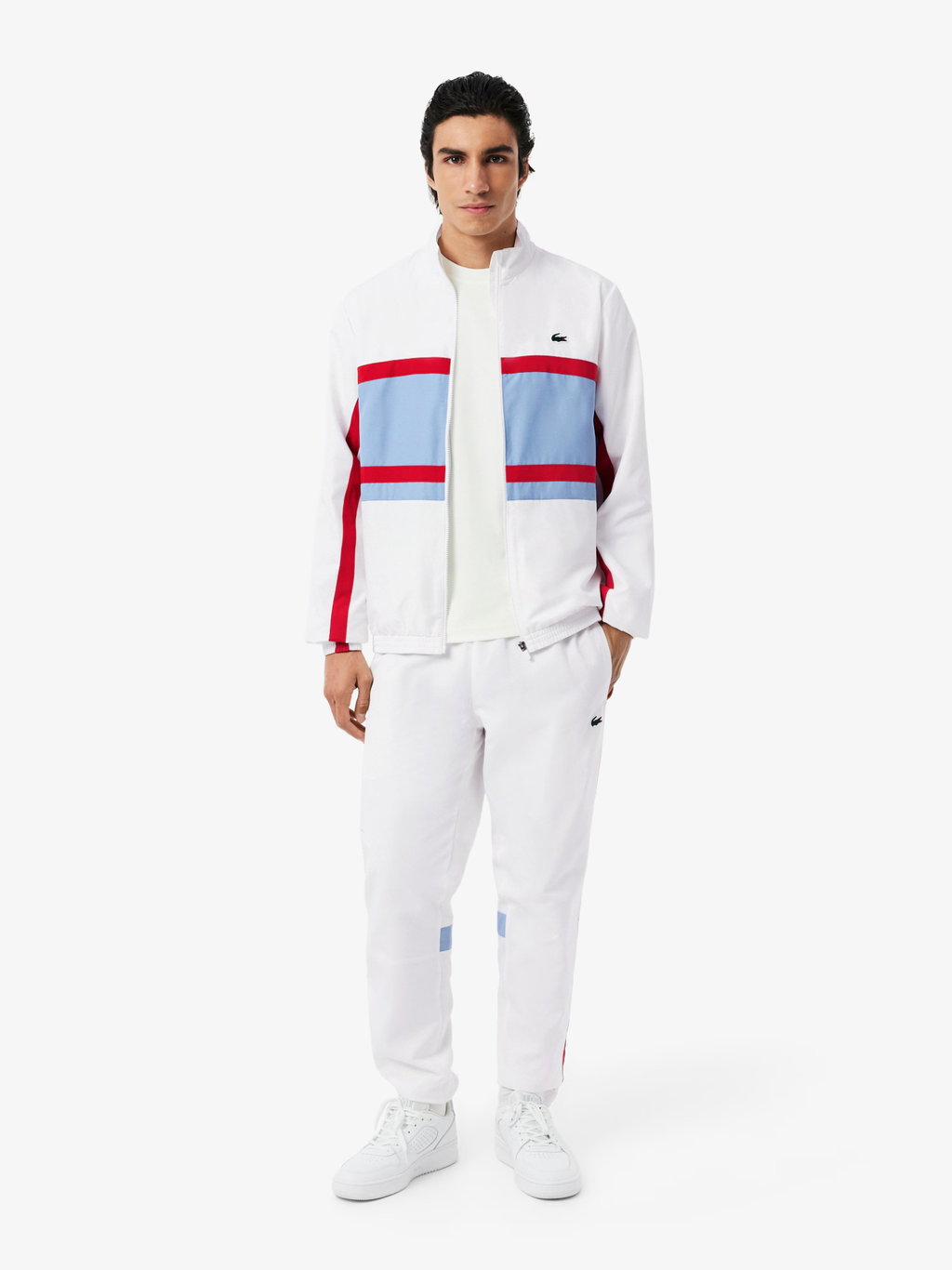 LACOSTE Sport Printed Tracksuit White/Blue