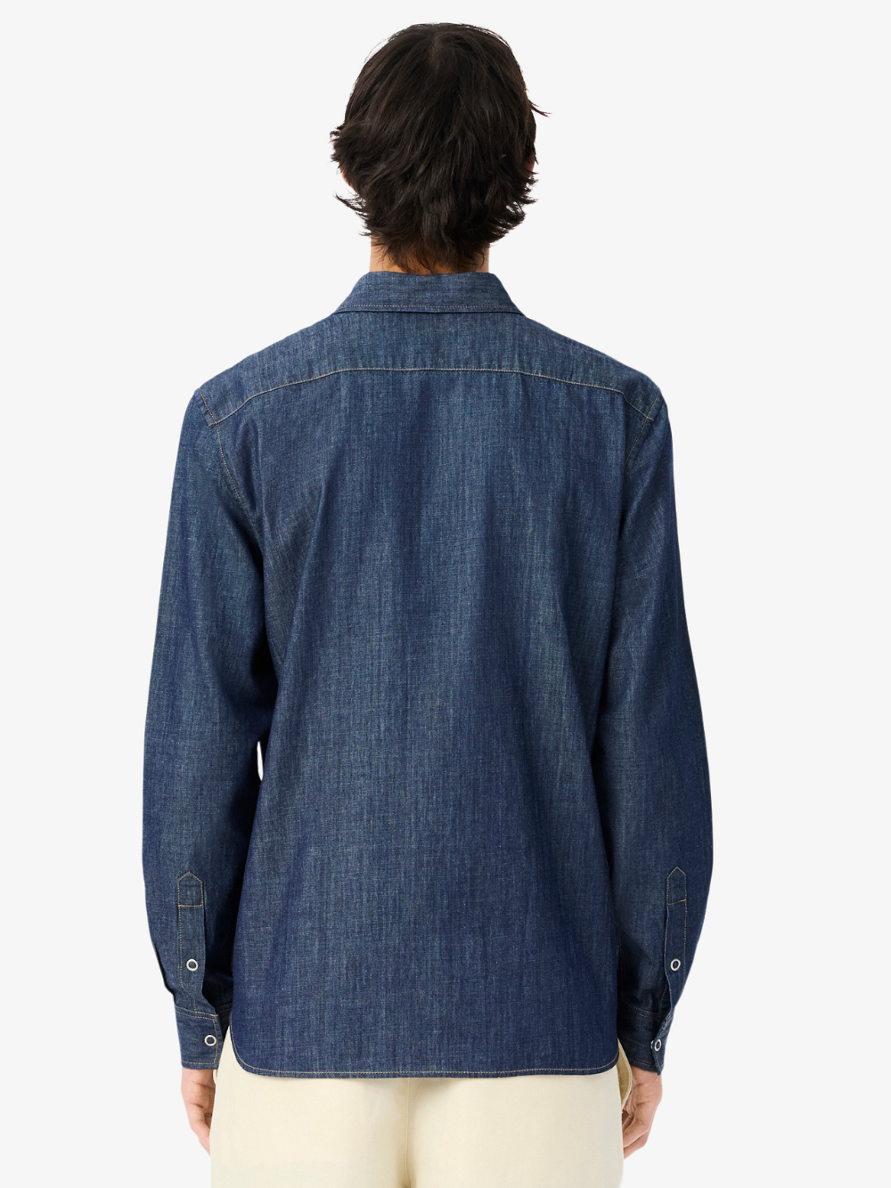 LACOSTE Regular Fit Lightweight Denim Shirt Blue