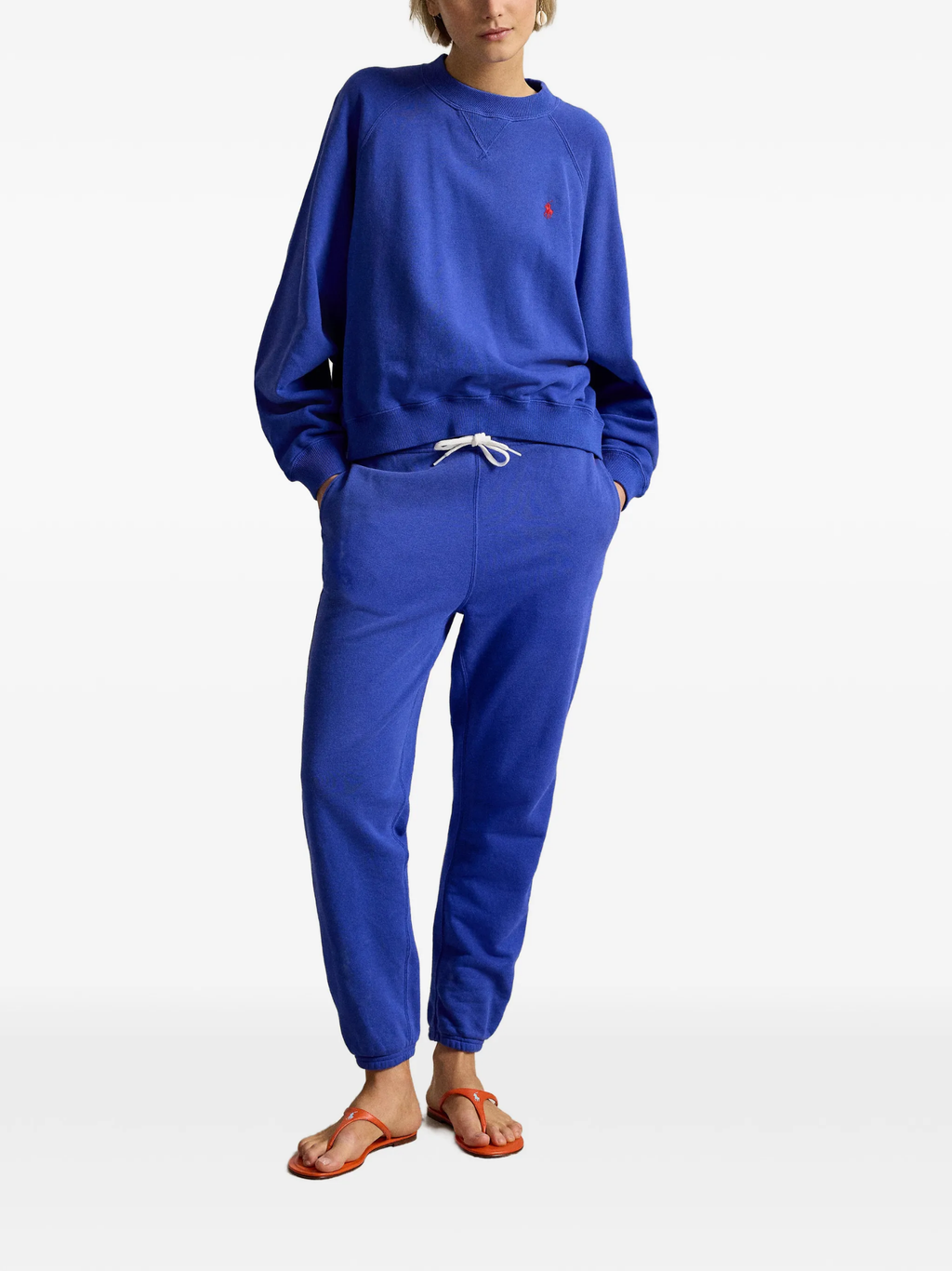 RALPH LAUREN WOMEN Lightweight Fleece Crewneck Gala Blue