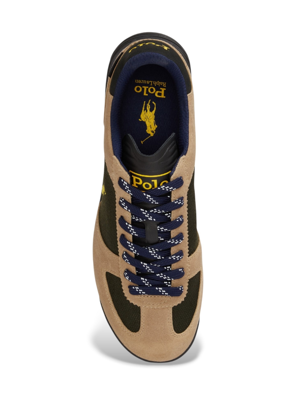 RALPH LAUREN Varick Suede-Panelled Sneakers Estate Olive/Multi