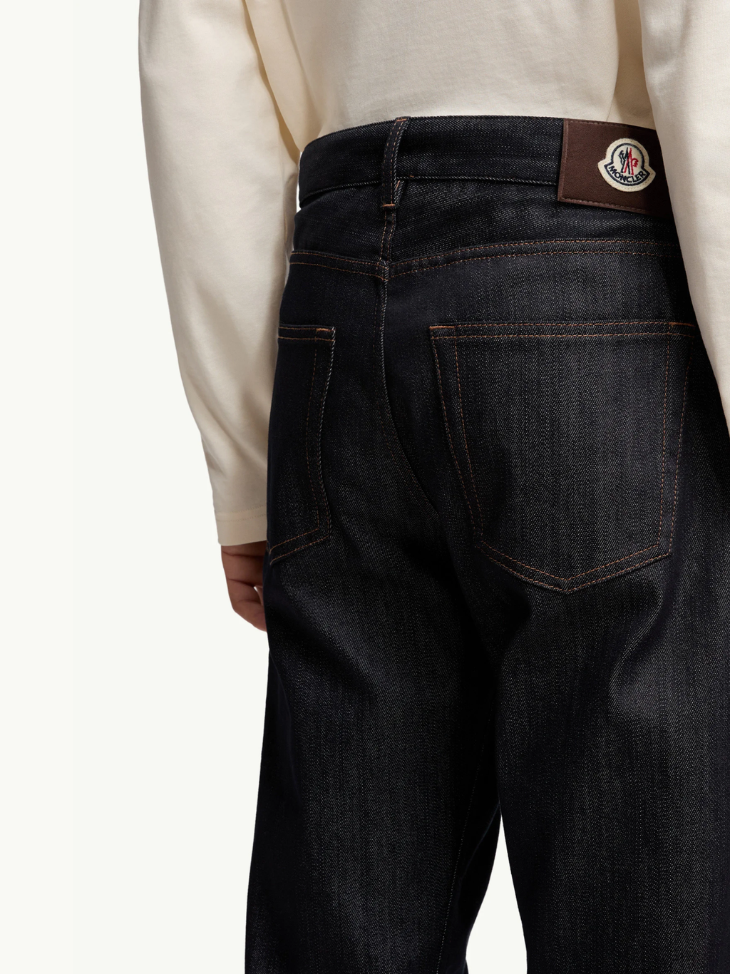 MONCLER Straight Leg Denim Jeans Denim Blue
