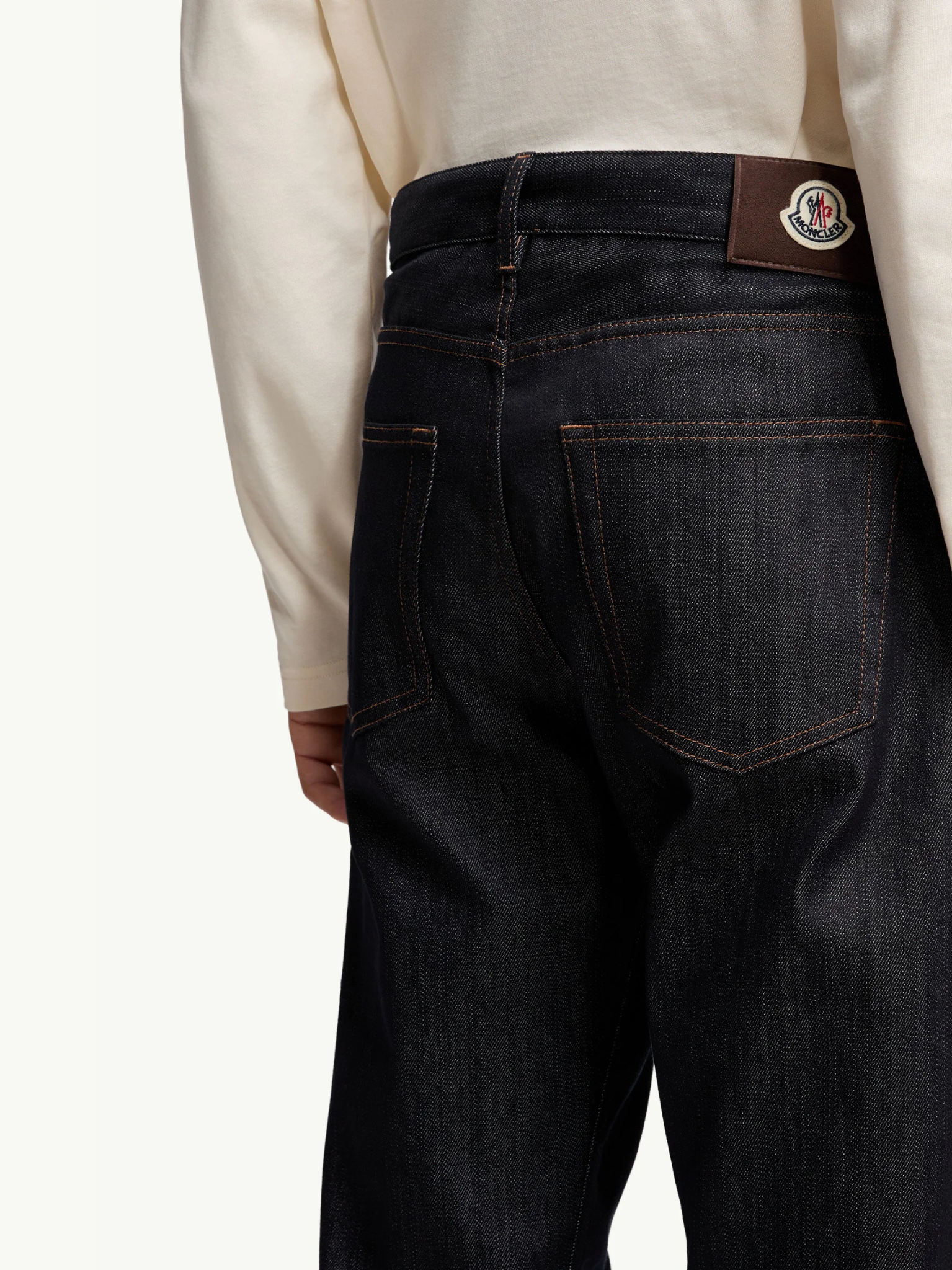 MONCLER Straight Leg Denim Jeans Denim Blue