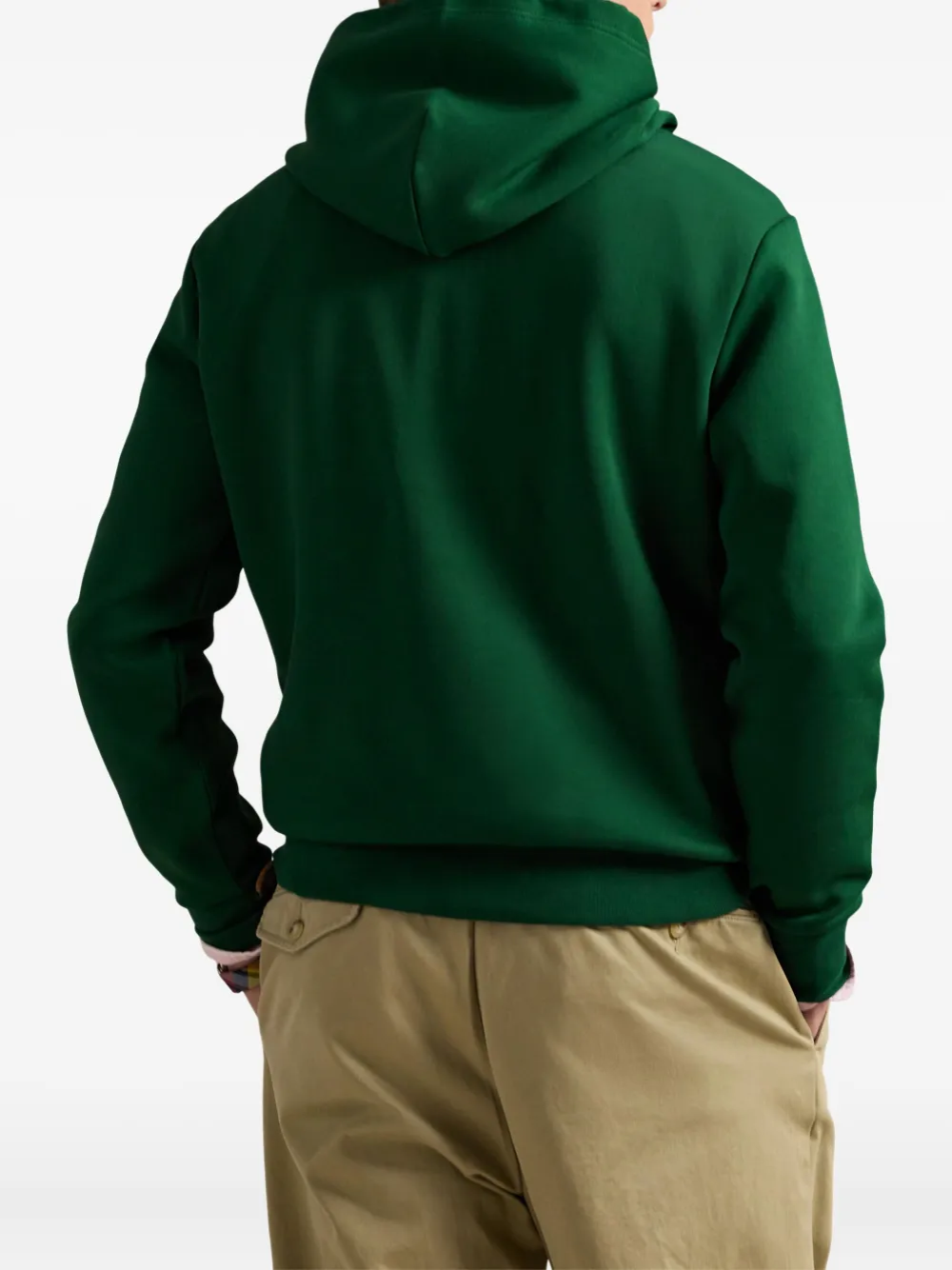 RALPH LAUREN Logo Double Knit Hoodie Vintage Pine