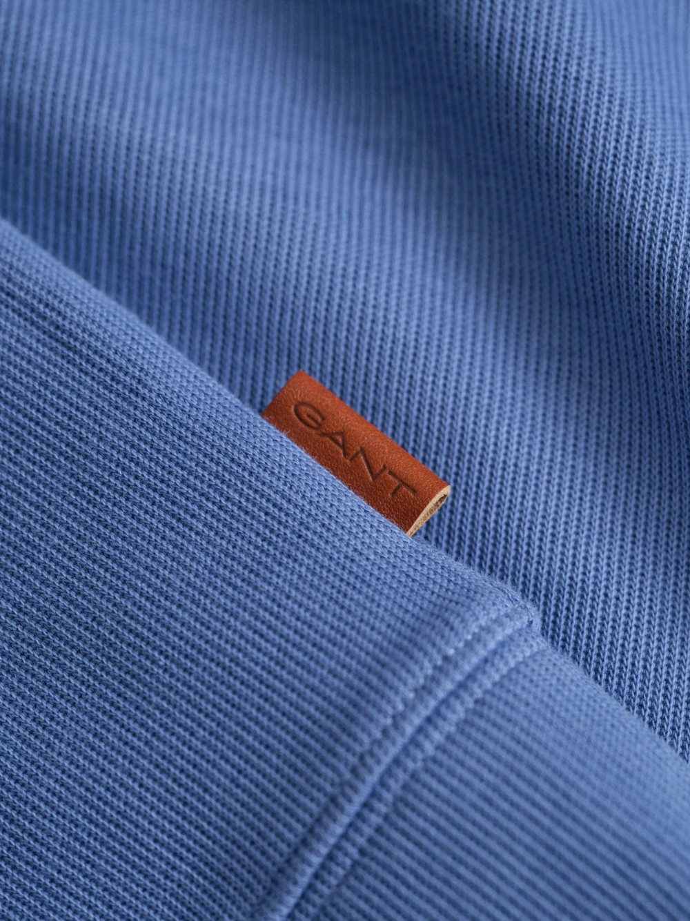 GANT Light Sacker Rib Half-Zip Sweatshirt Faded Denim