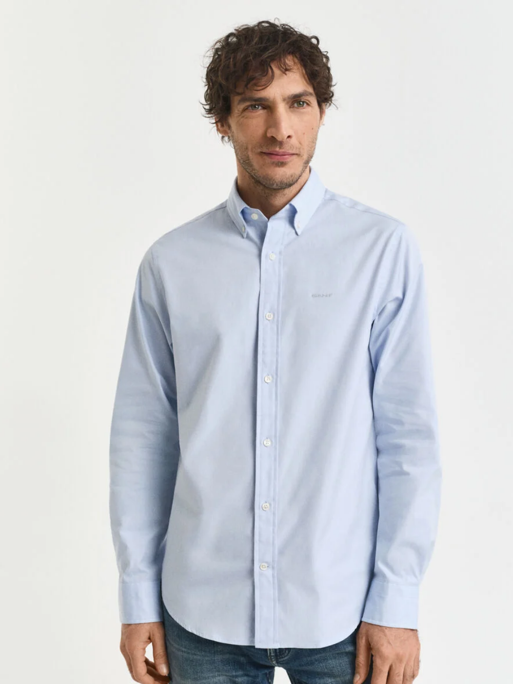 GANT Regular Fit Pinpoint Oxford Shirt Light Blue