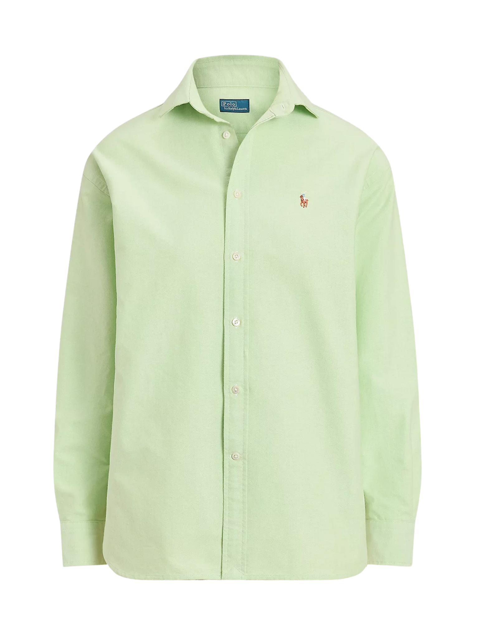 RALPH LAUREN WOMEN Relaxed Fit Cotton Oxford Shirt Lime Drop