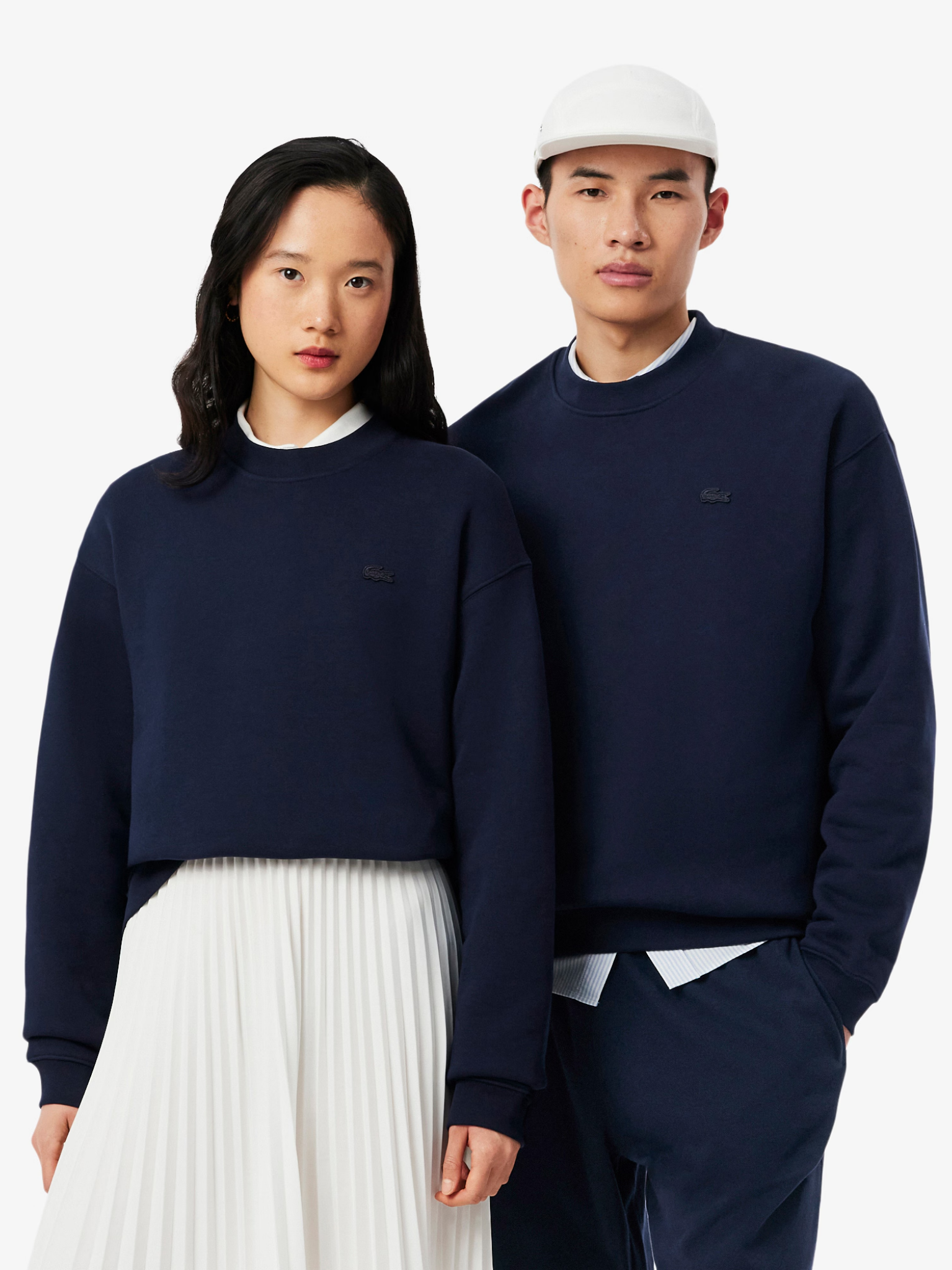 LACOSTE Loose Fit Heavy Fleece Sweatshirt Midnight Blue