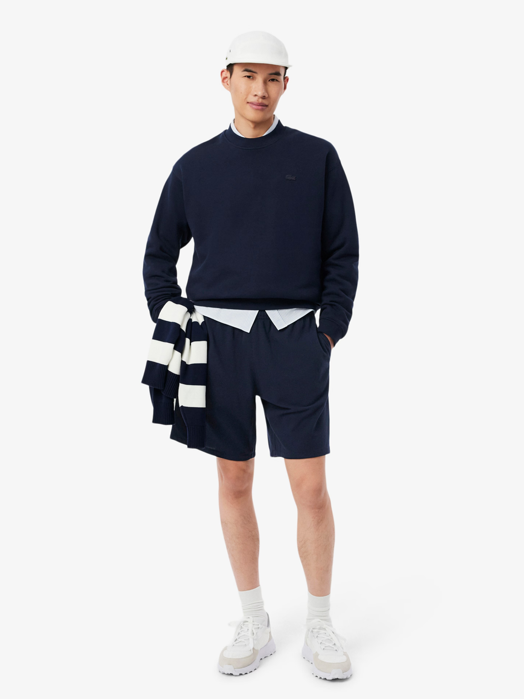 LACOSTE Loose Fit Heavy Fleece Sweatshirt Midnight Blue