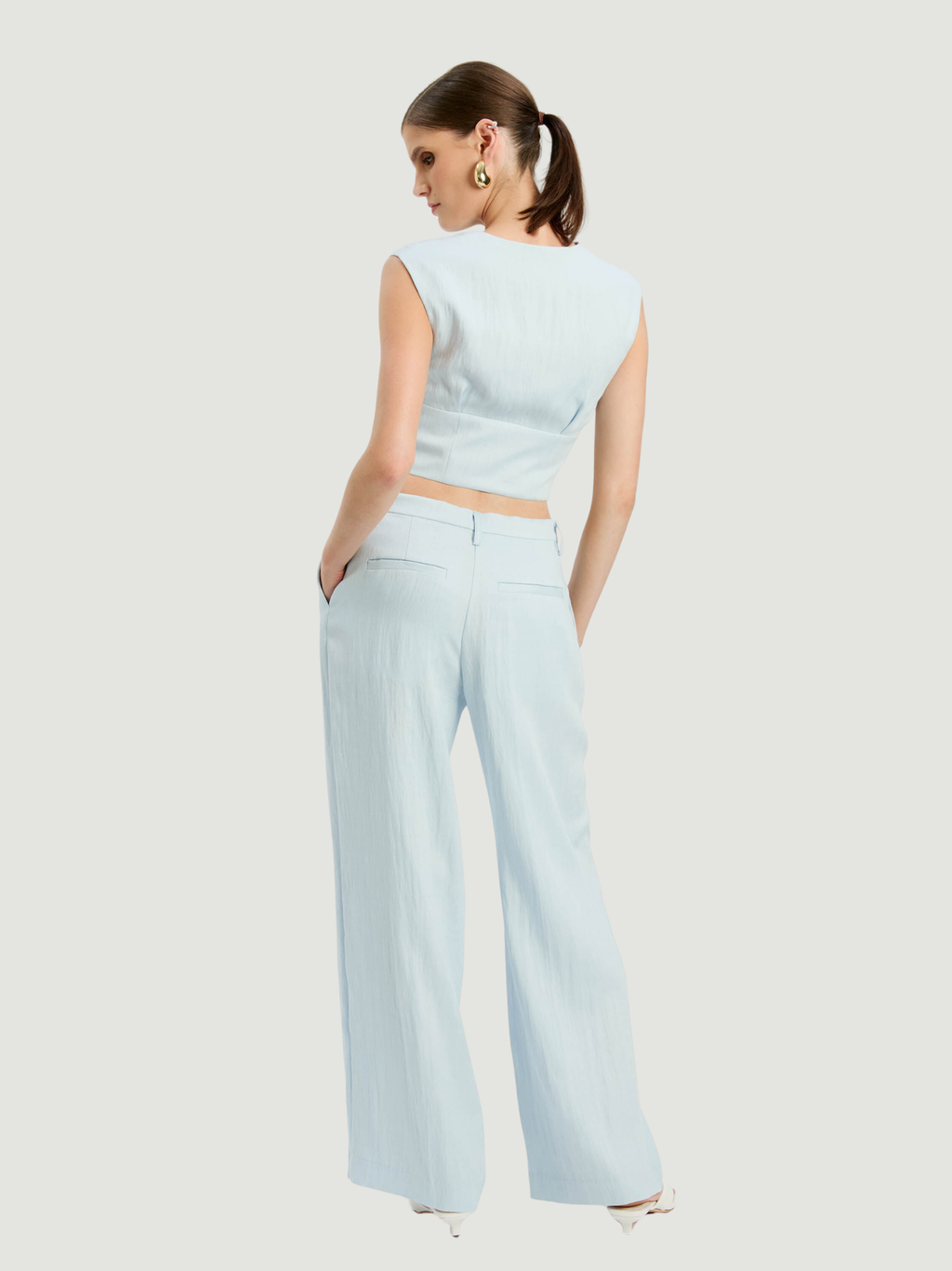 BARDOT WOMEN Geordy Hipster Trousers Soft Blue
