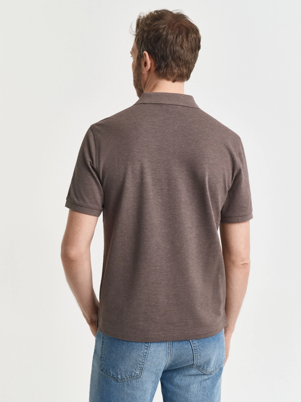GANT Regular Fit Shield Piqué Polo Shirt Seawood Melange