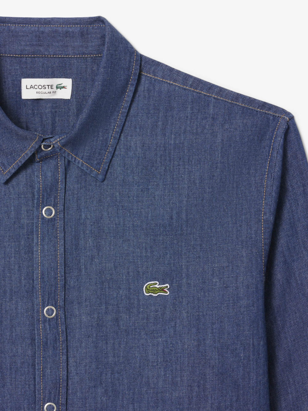 LACOSTE Regular Fit Lightweight Denim Shirt Blue