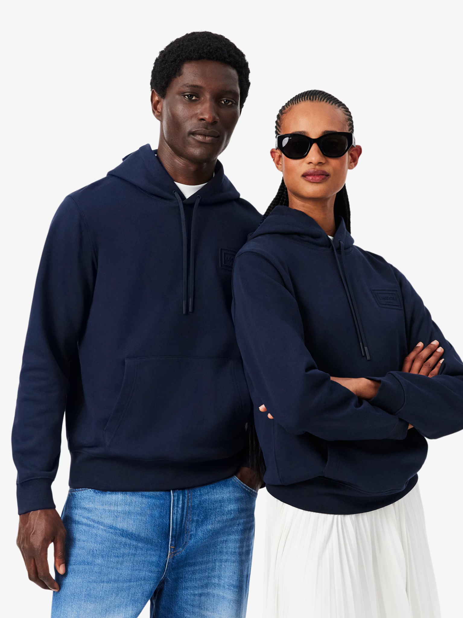 LACOSTE Embossed Branding Hoodie Midnight Blue
