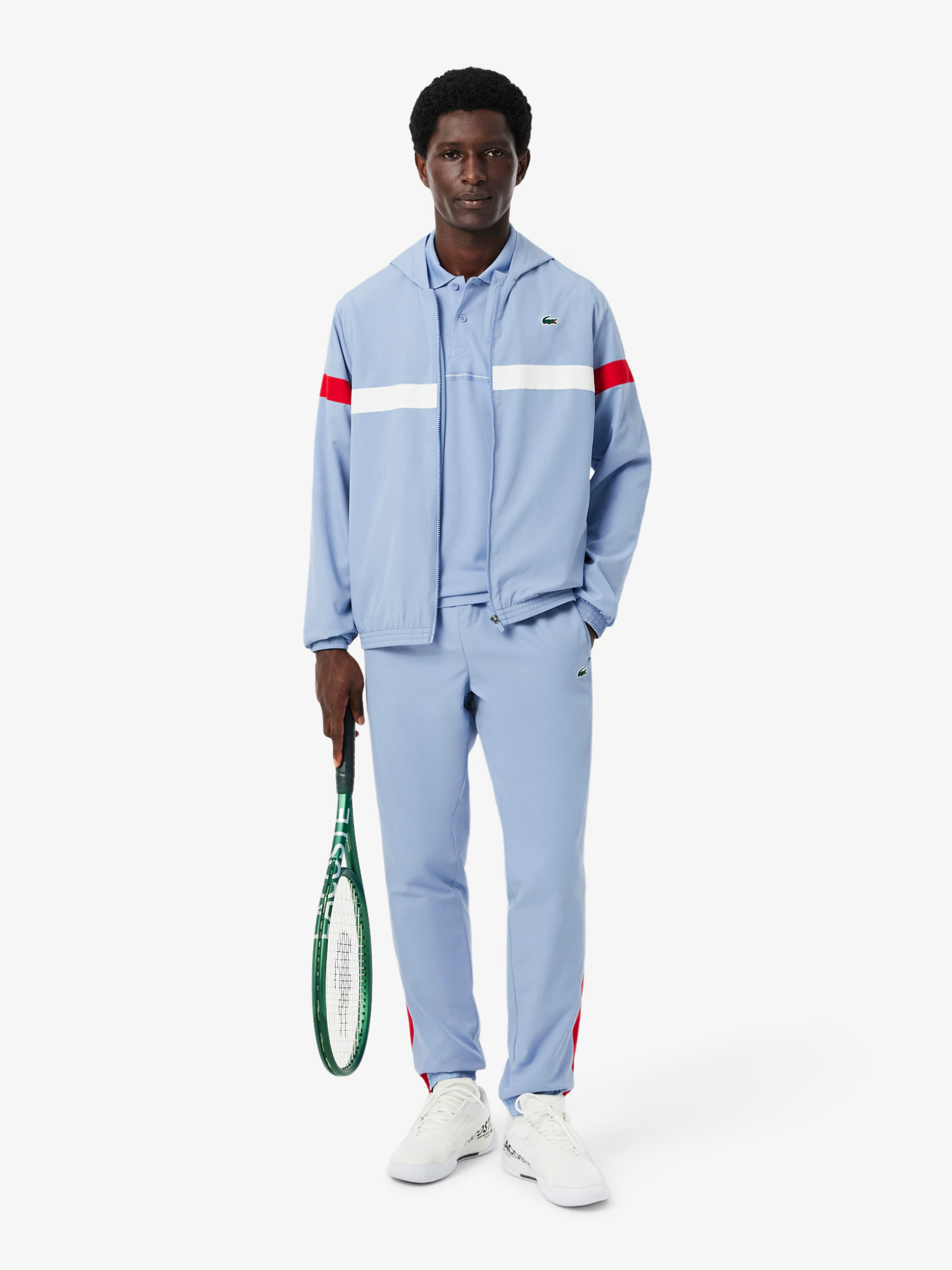 LACOSTE Ultra Dry Print Sport Polo Shirt Light Blue