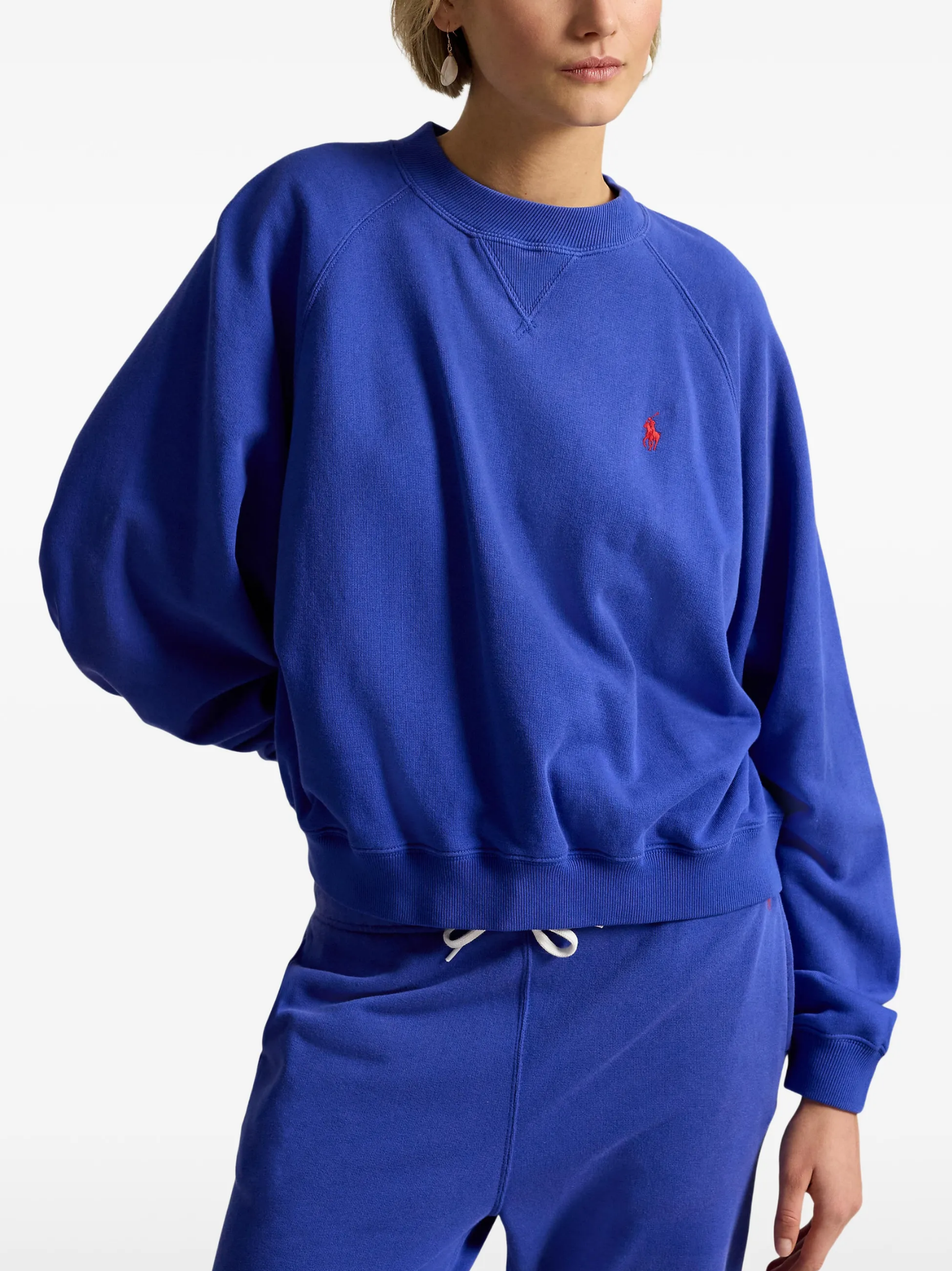 RALPH LAUREN WOMEN Lightweight Fleece Crewneck Gala Blue