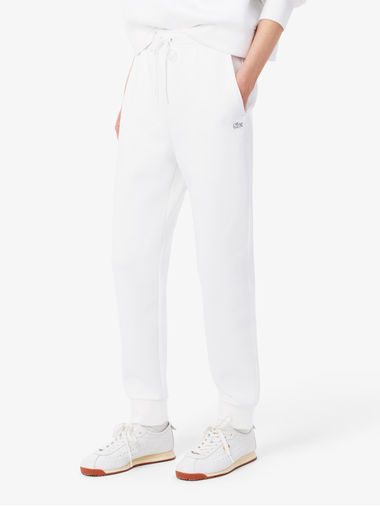 LACOSTE WOMEN Double Face Jersey Sweatpants White