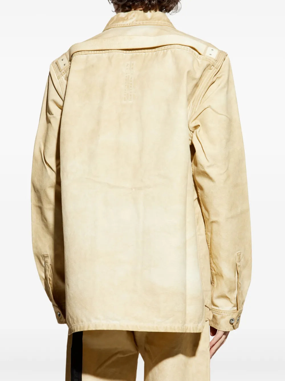 RICK OWENS DRKSHDW Woven Denim Shirt With Lace Beige
