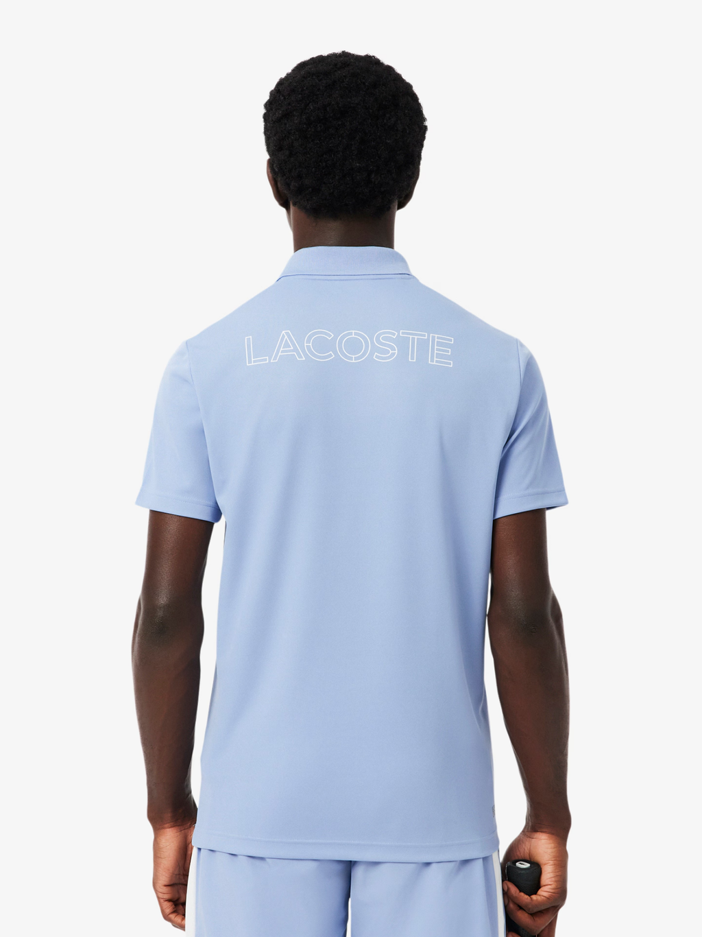 LACOSTE Ultra Dry Print Sport Polo Shirt Light Blue