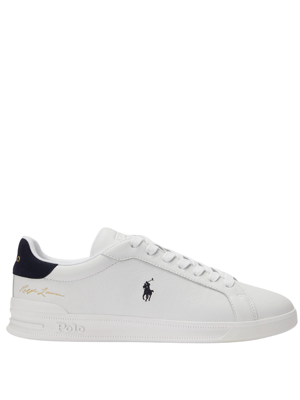 RALPH LAUREN Heritage Court II Leather Sneakers White/Hunter Navy