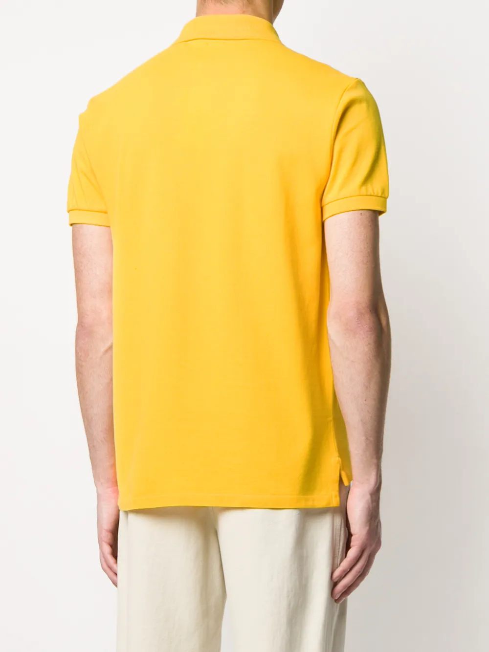 RALPH LAUREN Slim Fit Mesh Polo Shirt Yellow Fin