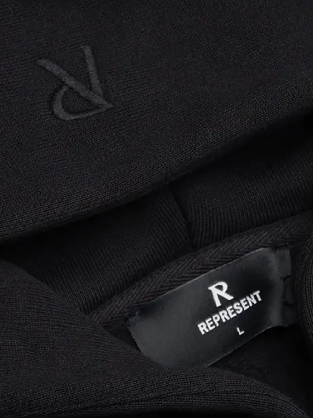 REPRESENT Initial Boxy Oversized Zip Through Hoodie Black
