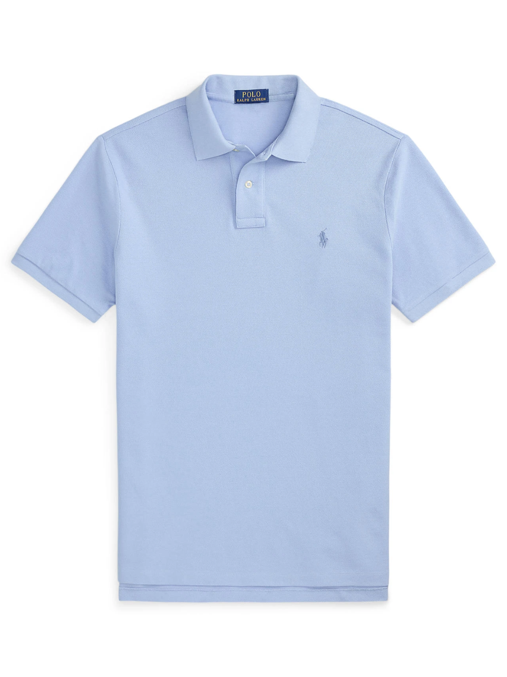 RALPH LAUREN The Iconic Custom Slim Fit Mesh Polo Chambray Blue