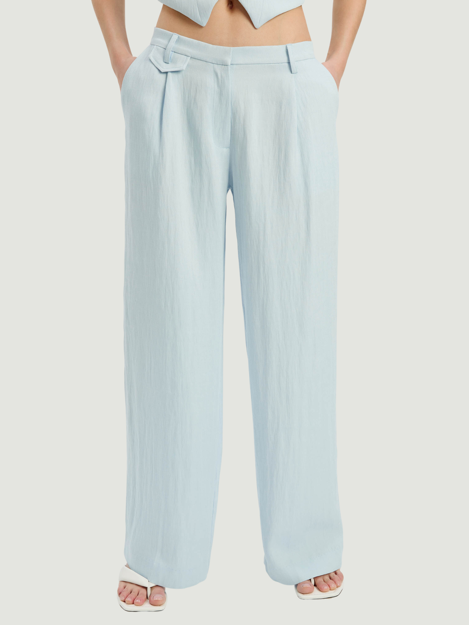 BARDOT WOMEN Geordy Hipster Trousers Soft Blue