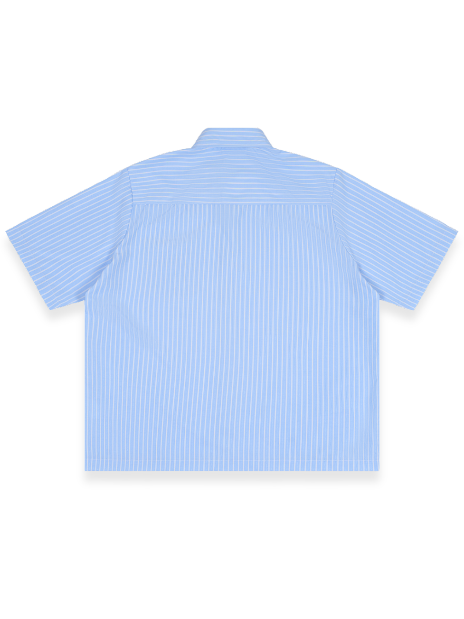 RUNDLE Striped Boxy Short Sleeve Shirt Coastal Blue