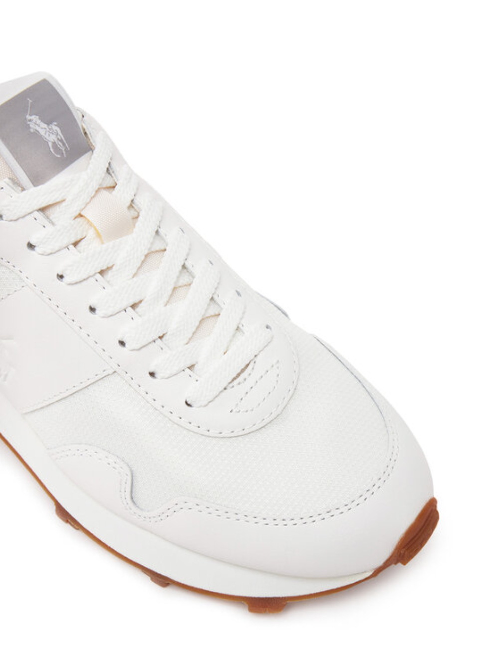 RALPH LAUREN Trail 125 Leather-Mesh Sneakers All White