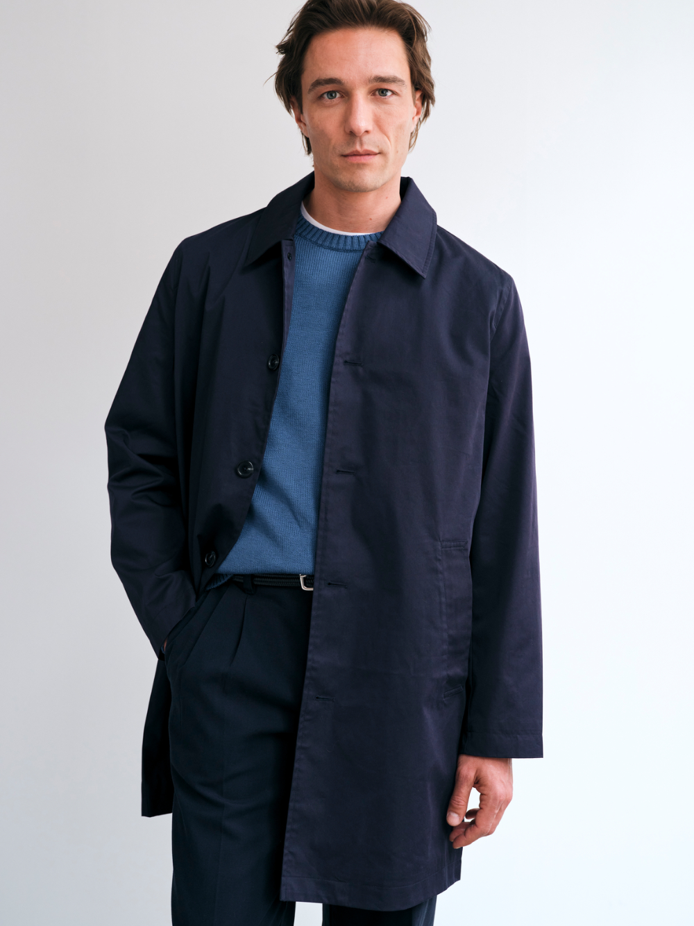 GANT Cotton Blend Car Coat Evening Blue