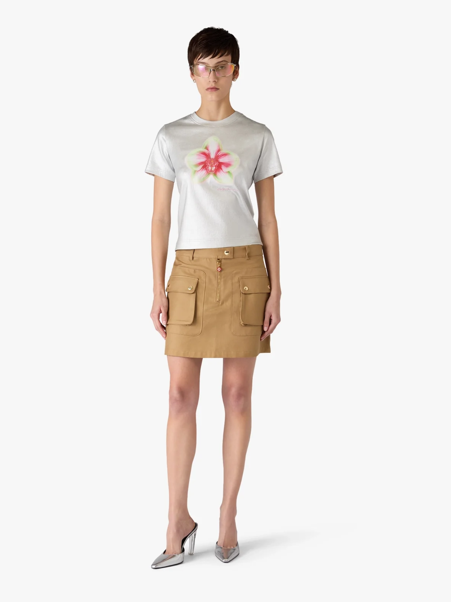 CASABLANCA WOMEN Cotton Pocket Mini Skirt Beige