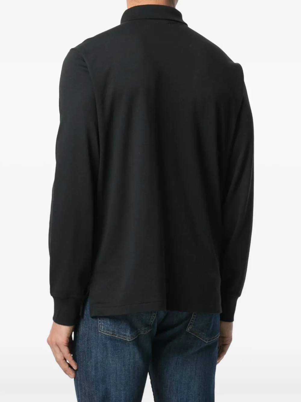 RALPH LAUREN Custom Slim Fit Soft Cotton L/S Polo Shirt Polo Black