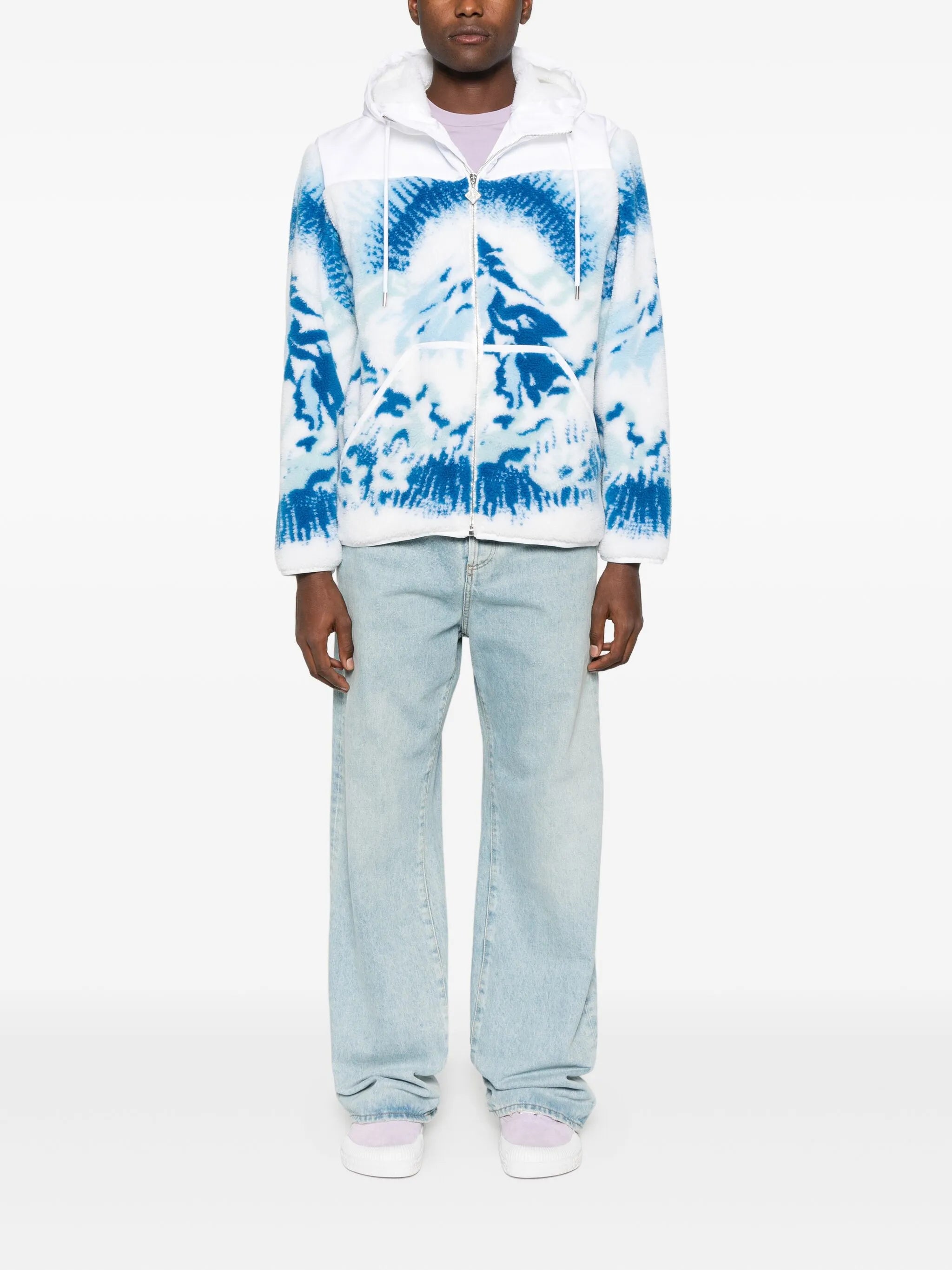 CASABLANCA Hooded Fleece Jacket White
