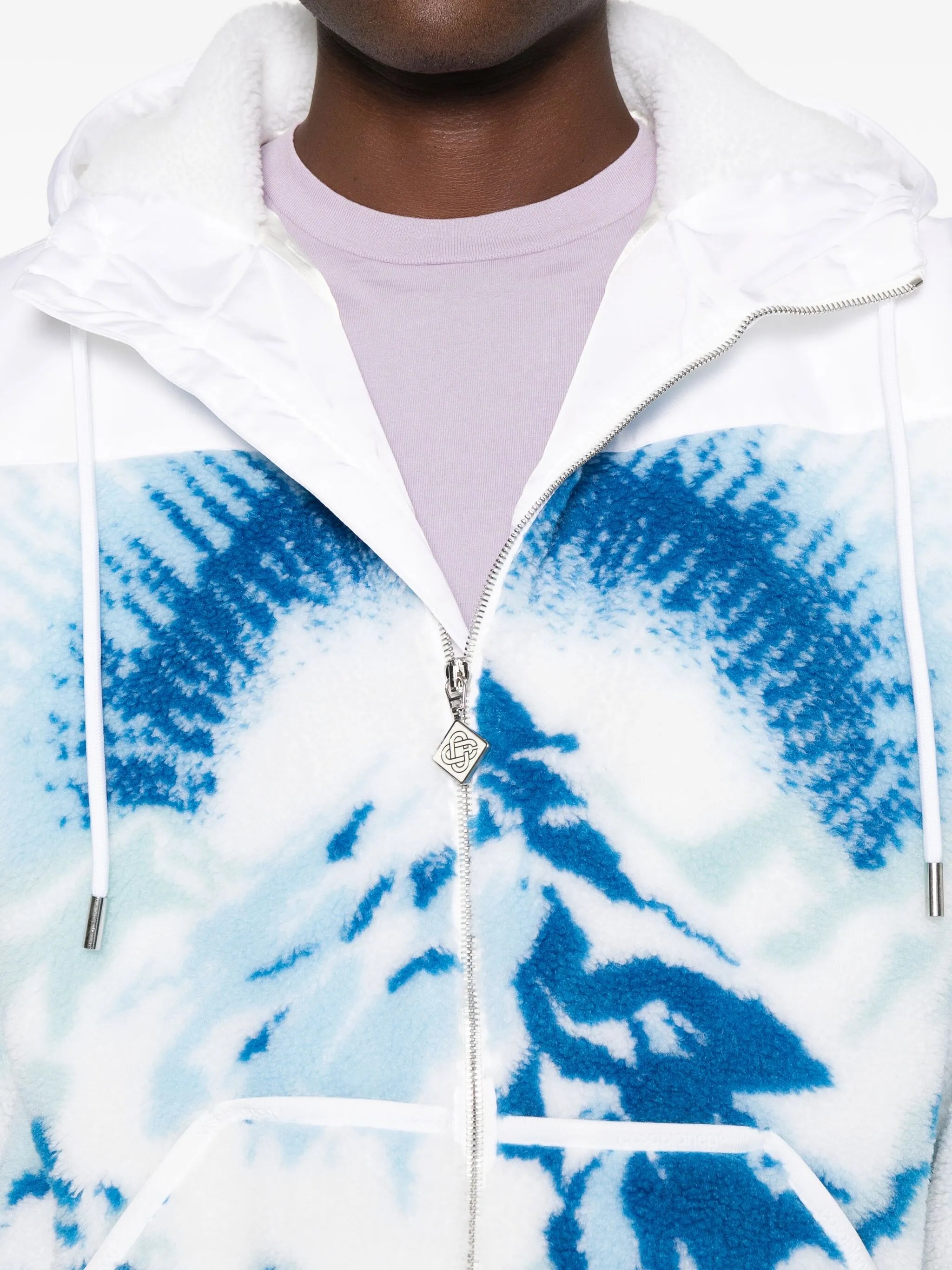 CASABLANCA Hooded Fleece Jacket White