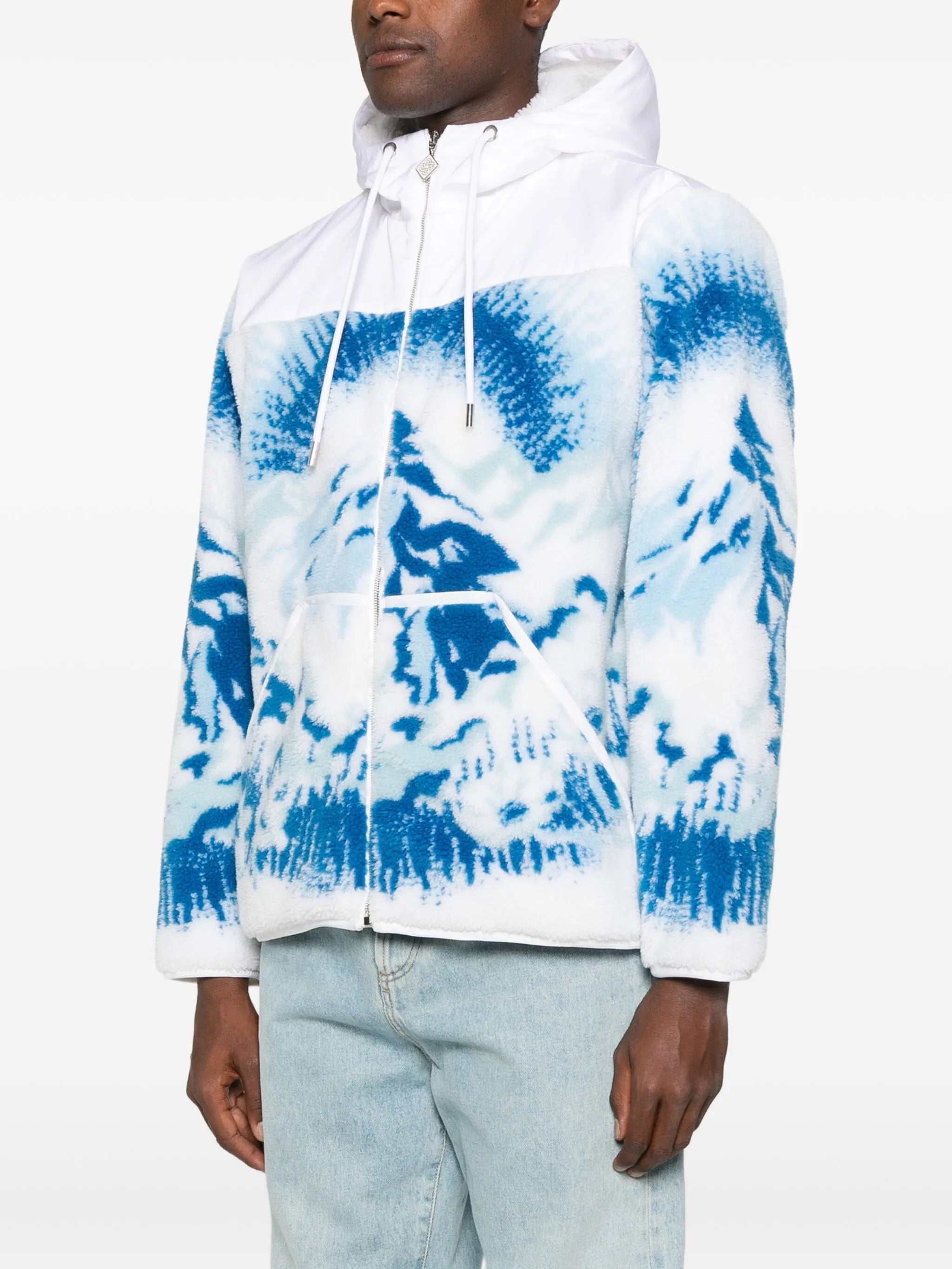 CASABLANCA Hooded Fleece Jacket White