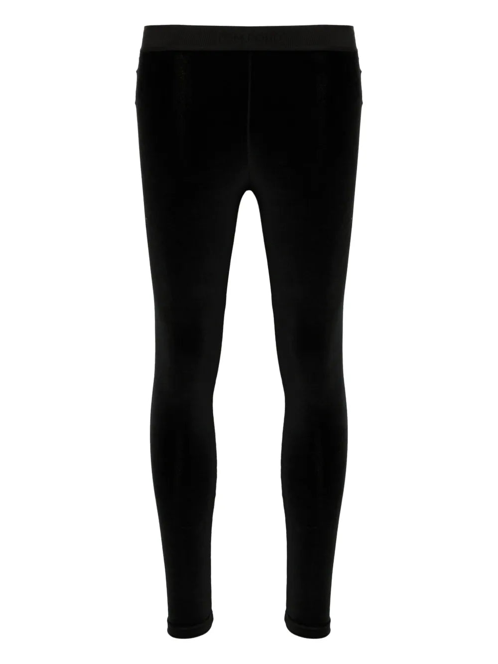 TOM FORD WOMEN Logo Stretch Velvet Leggings Black