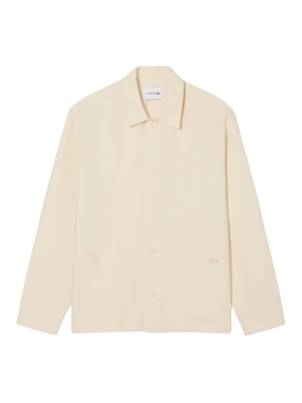 LACOSTE Linen Blend Overshirt Beige