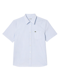 LACOSTE Regular Fit Short Sleeved Oxford Shirt Blue