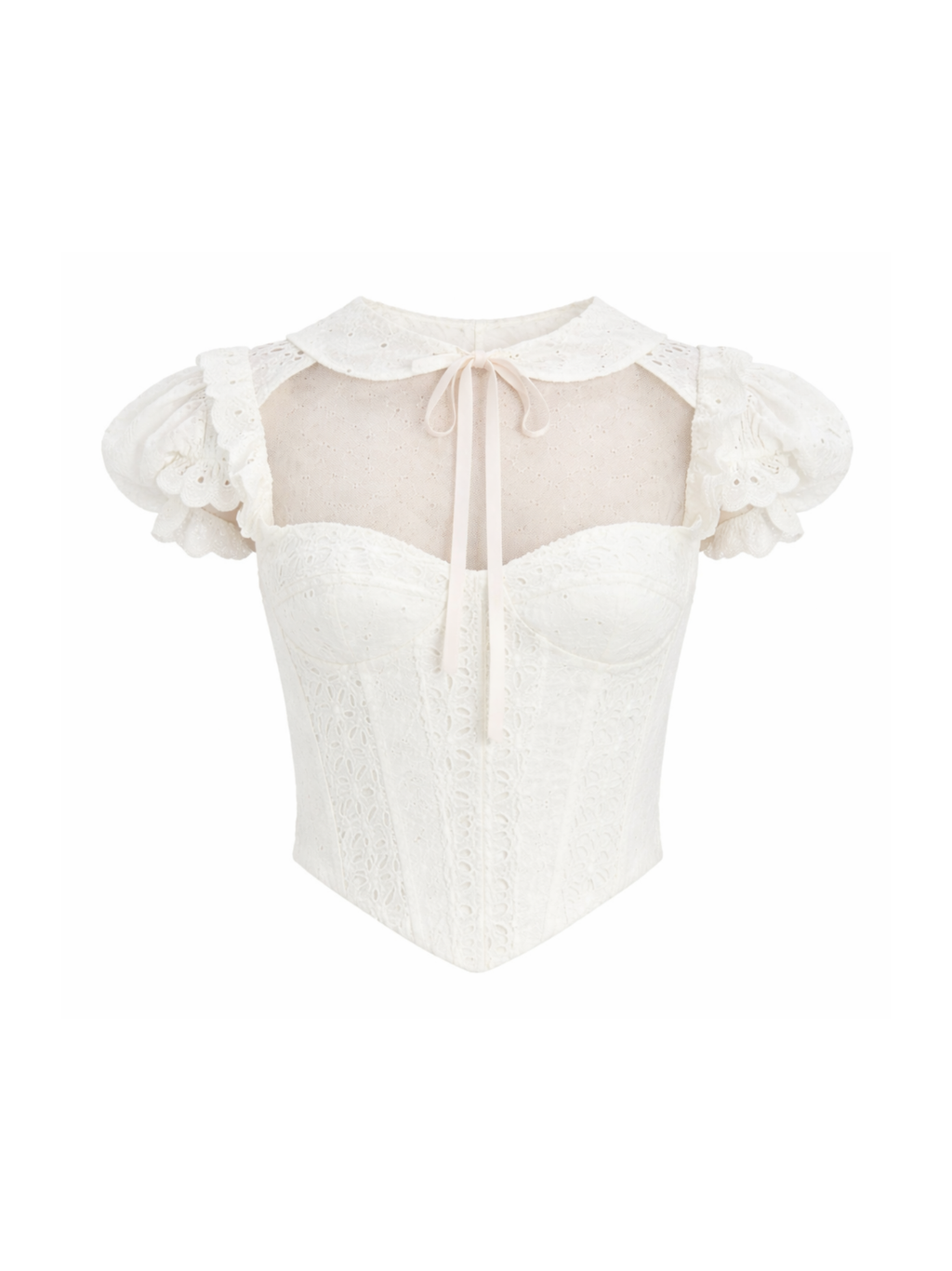 BARDOT WOMEN Allington Broderie Corset Top Orchid White